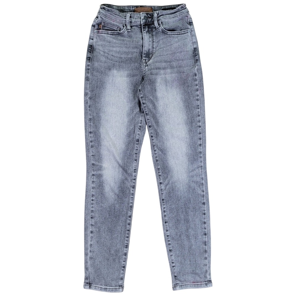 Judy Blue Slim Fit Jeans Women 1/25 Gray Acid Wash Denim Casual Edgy Streetwear